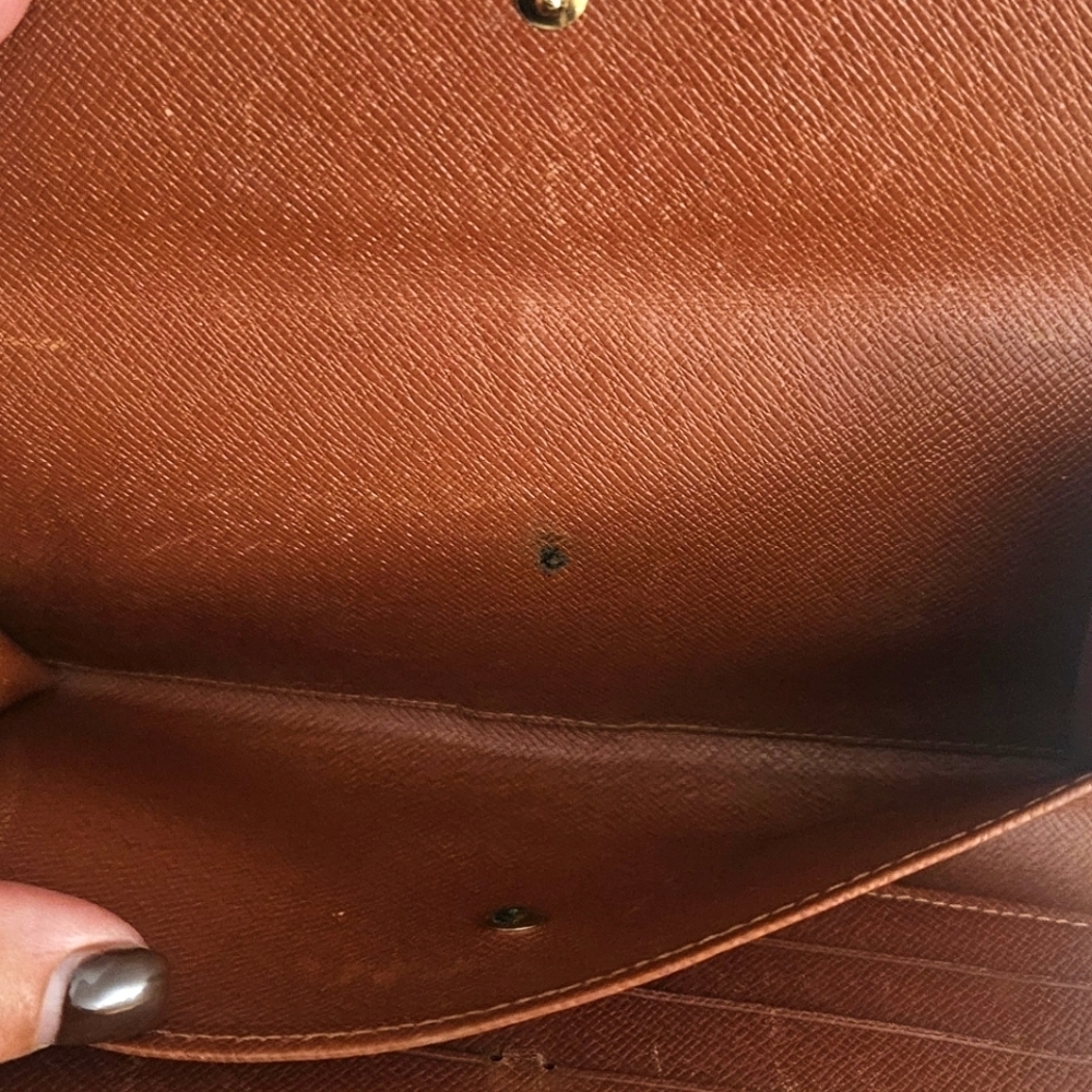 Louis Vuitton Vintage International  Monogram Wallet W Gold Chain & Pouch EUC - Picture 6 of 9